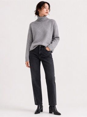 Moussy 100% Wool Heavyweight Turtleneck Sweater Gray Japan Made Moussy Vintage